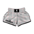 Grey Prince of Wales Check Print Muay Thai Boxing Shorts