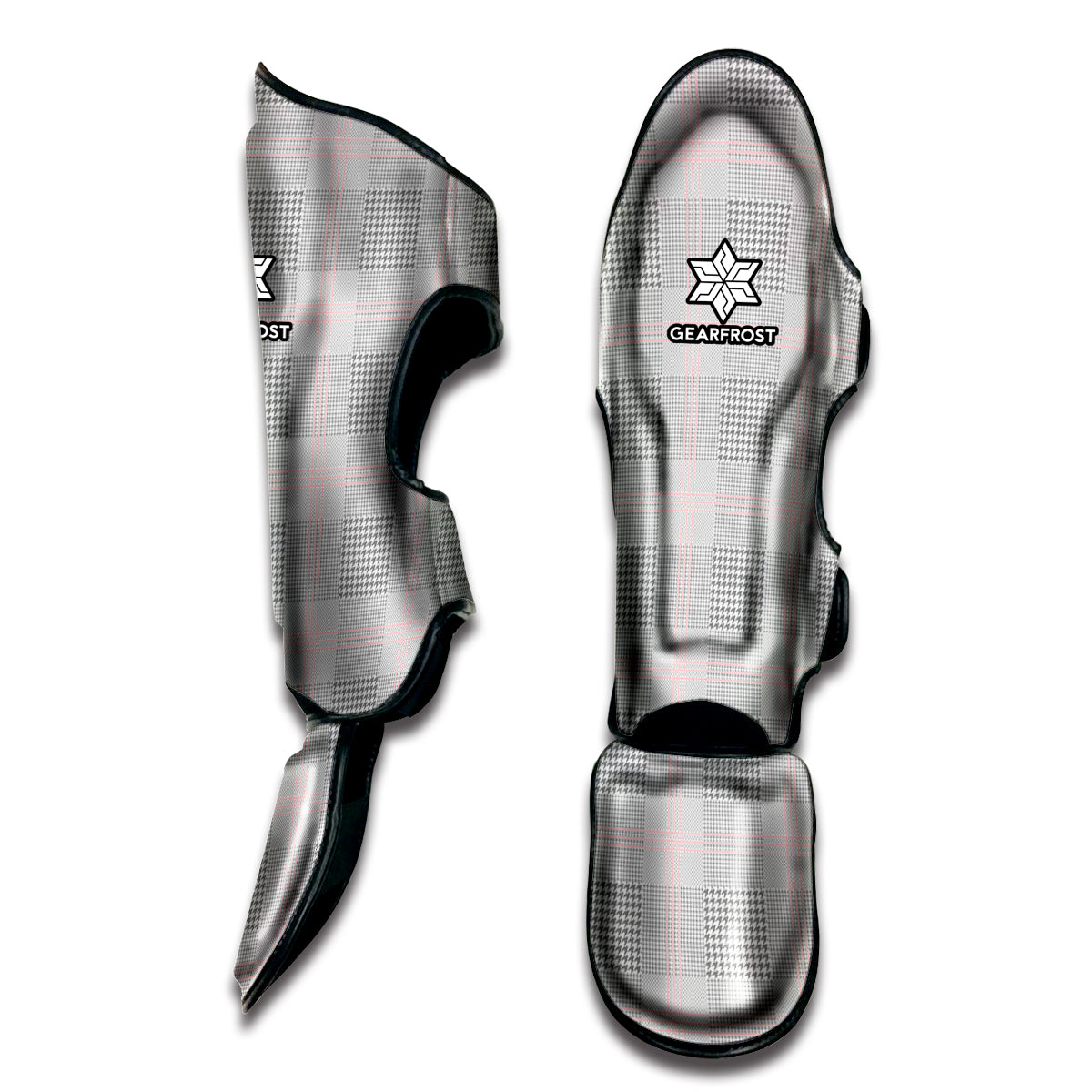 Grey Prince of Wales Check Print Muay Thai Shin Guard