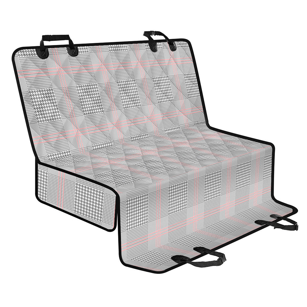 Grey Prince of Wales Check Print Pet Car Back Seat Cover