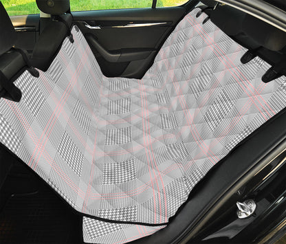 Grey Prince of Wales Check Print Pet Car Back Seat Cover