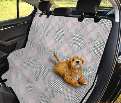 Grey Prince of Wales Check Print Pet Car Back Seat Cover