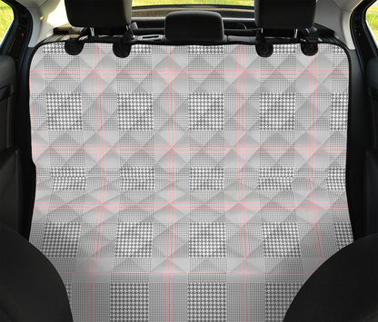 Grey Prince of Wales Check Print Pet Car Back Seat Cover