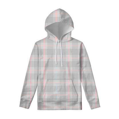 Grey Prince of Wales Check Print Pullover Hoodie