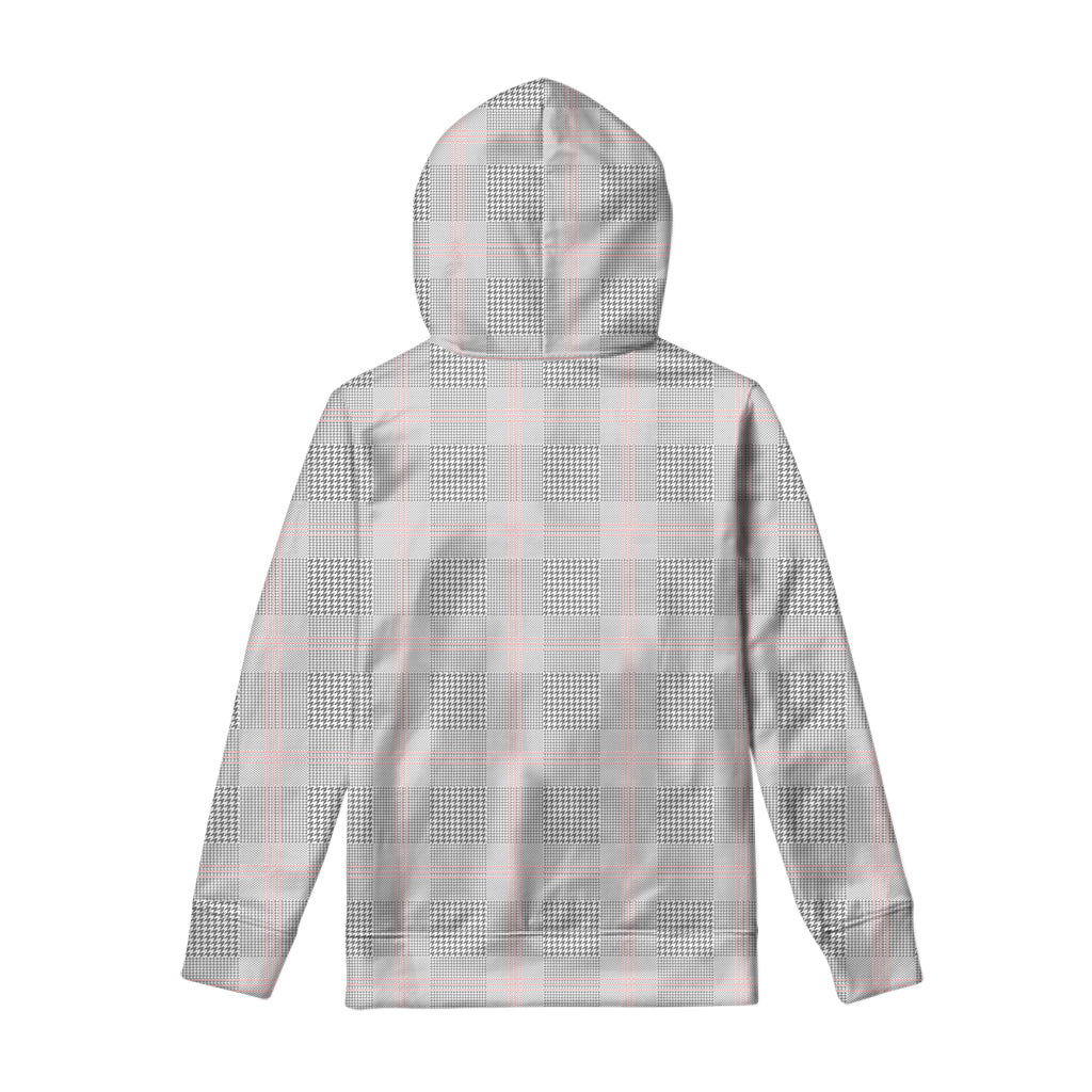 Grey Prince of Wales Check Print Pullover Hoodie