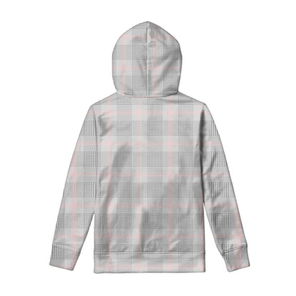 Grey Prince of Wales Check Print Pullover Hoodie