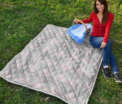 Grey Prince of Wales Check Print Quilt