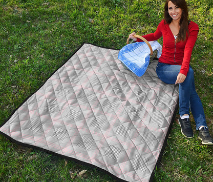 Grey Prince of Wales Check Print Quilt