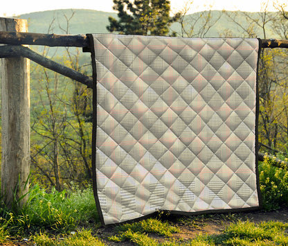 Grey Prince of Wales Check Print Quilt