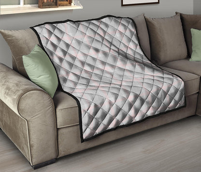 Grey Prince of Wales Check Print Quilt