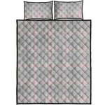 Grey Prince of Wales Check Print Quilt Bed Set