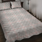 Grey Prince of Wales Check Print Quilt Bed Set