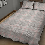 Grey Prince of Wales Check Print Quilt Bed Set