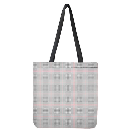 Grey Prince of Wales Check Print Tote Bag