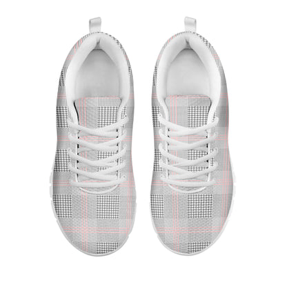 Grey Prince of Wales Check Print White Sneakers