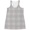 Grey Prince of Wales Check Print Women's Racerback Tank Top