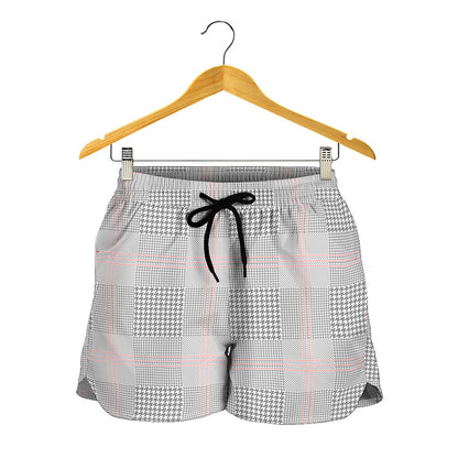 Grey Prince of Wales Check Print Women's Shorts