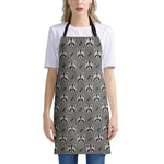 Grey Raccoon Pattern Print Apron