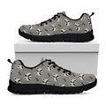 Grey Raccoon Pattern Print Black Running Shoes