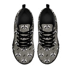 Grey Raccoon Pattern Print Black Sneakers