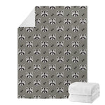 Grey Raccoon Pattern Print Blanket