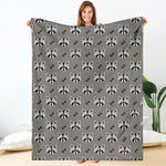Grey Raccoon Pattern Print Blanket