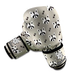 Grey Raccoon Pattern Print Boxing Gloves