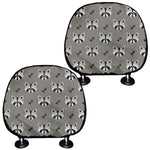 Grey Raccoon Pattern Print Car Headrest Covers