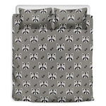 Grey Raccoon Pattern Print Duvet Cover Bedding Set