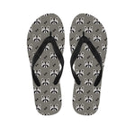 Grey Raccoon Pattern Print Flip Flops