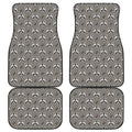 Grey Raccoon Pattern Print Front and Back Car Floor Mats