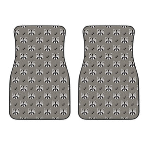 Grey Raccoon Pattern Print Front Car Floor Mats