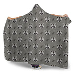 Grey Raccoon Pattern Print Hooded Blanket