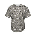 Grey Raccoon Pattern Print Men's Baseball Jersey