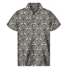 Grey Raccoon Pattern Print Men's Short Sleeve Shirt