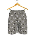 Grey Raccoon Pattern Print Men's Shorts
