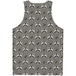 Grey Raccoon Pattern Print Men's Tank Top