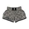 Grey Raccoon Pattern Print Muay Thai Boxing Shorts