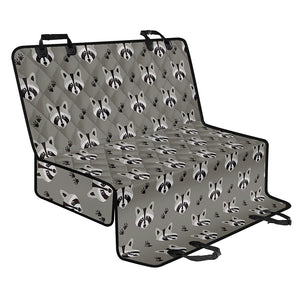 Grey Raccoon Pattern Print Pet Car Back Seat Cover