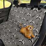 Grey Raccoon Pattern Print Pet Car Back Seat Cover