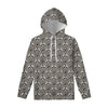 Grey Raccoon Pattern Print Pullover Hoodie