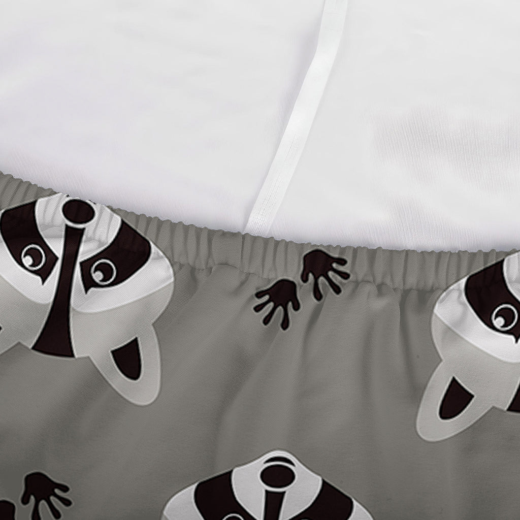 Grey Raccoon Pattern Print Sofa Cover