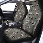 Grey Raccoon Pattern Print Universal Fit Car Seat Covers