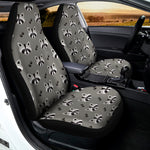 Grey Raccoon Pattern Print Universal Fit Car Seat Covers