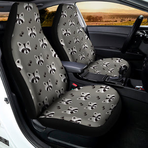 Grey Raccoon Pattern Print Universal Fit Car Seat Covers