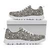 Grey Raccoon Pattern Print White Sneakers