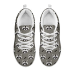 Grey Raccoon Pattern Print White Sneakers