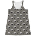 Grey Raccoon Pattern Print Women's Racerback Tank Top