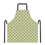 Grey Striped Alien Pattern Print Apron