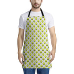 Grey Striped Alien Pattern Print Apron