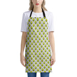 Grey Striped Alien Pattern Print Apron